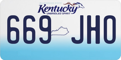 KY license plate 669JHO