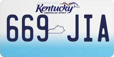 KY license plate 669JIA