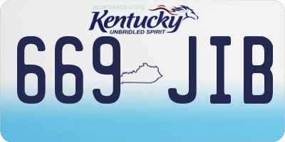 KY license plate 669JIB