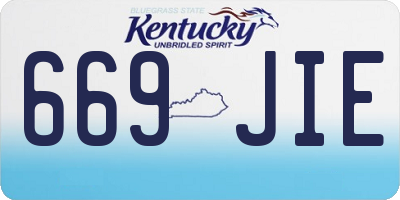 KY license plate 669JIE