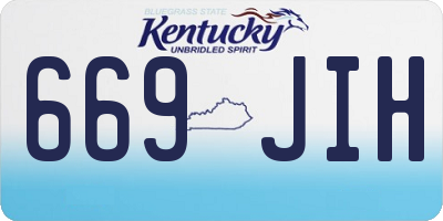 KY license plate 669JIH