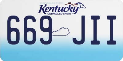 KY license plate 669JII