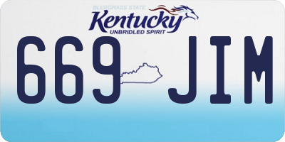 KY license plate 669JIM
