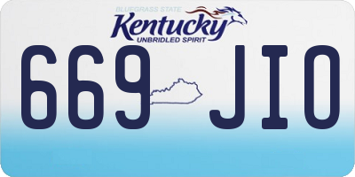 KY license plate 669JIO