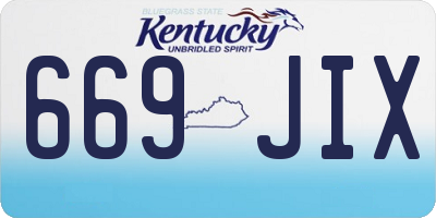 KY license plate 669JIX