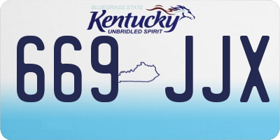 KY license plate 669JJX