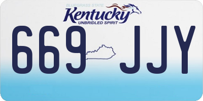 KY license plate 669JJY