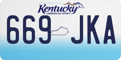 KY license plate 669JKA