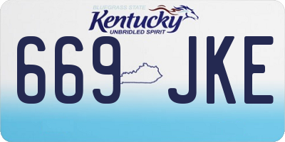 KY license plate 669JKE