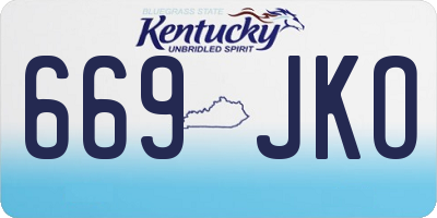 KY license plate 669JKO