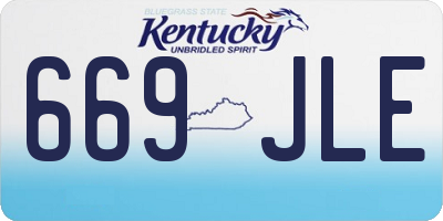 KY license plate 669JLE