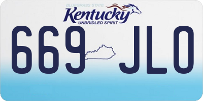KY license plate 669JLO