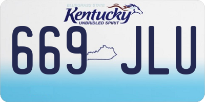 KY license plate 669JLU