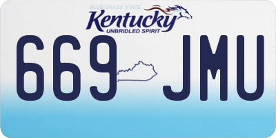 KY license plate 669JMU
