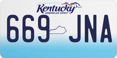 KY license plate 669JNA