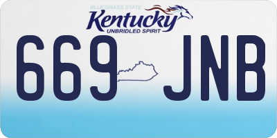 KY license plate 669JNB