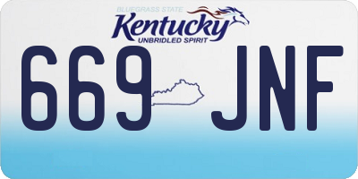 KY license plate 669JNF