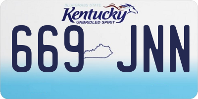 KY license plate 669JNN