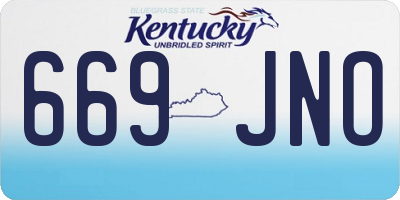 KY license plate 669JNO