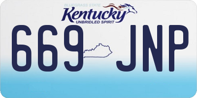 KY license plate 669JNP