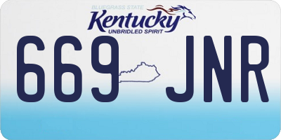 KY license plate 669JNR