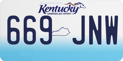 KY license plate 669JNW