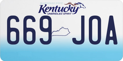 KY license plate 669JOA