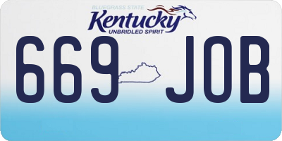 KY license plate 669JOB