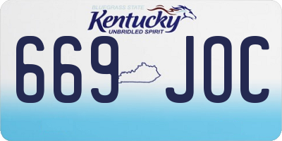 KY license plate 669JOC