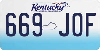 KY license plate 669JOF