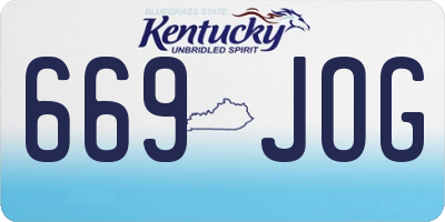 KY license plate 669JOG