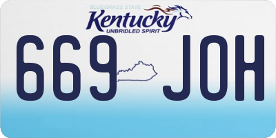 KY license plate 669JOH