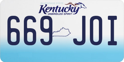 KY license plate 669JOI