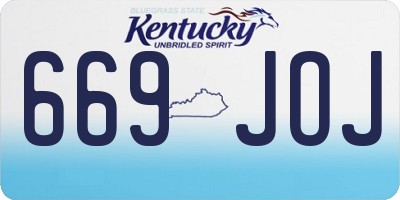 KY license plate 669JOJ
