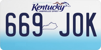 KY license plate 669JOK