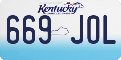 KY license plate 669JOL
