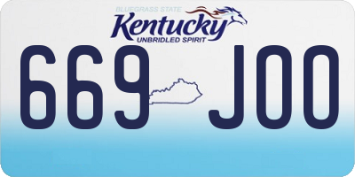 KY license plate 669JOO