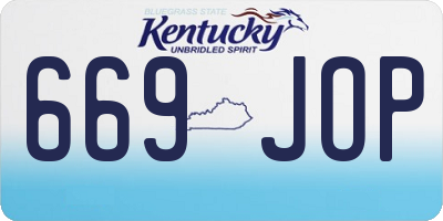 KY license plate 669JOP