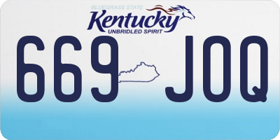 KY license plate 669JOQ