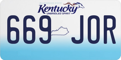 KY license plate 669JOR