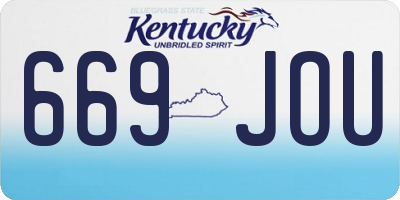 KY license plate 669JOU