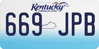 KY license plate 669JPB