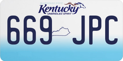 KY license plate 669JPC