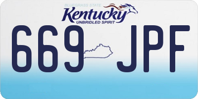 KY license plate 669JPF