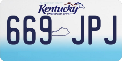 KY license plate 669JPJ