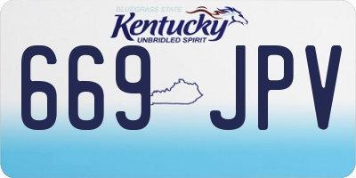 KY license plate 669JPV