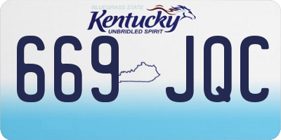 KY license plate 669JQC
