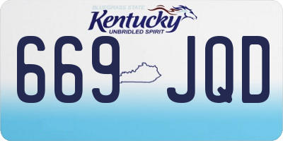 KY license plate 669JQD