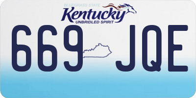 KY license plate 669JQE