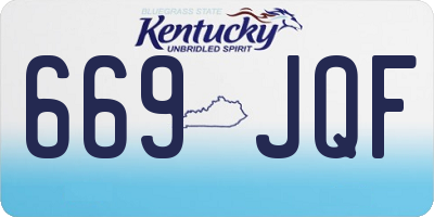 KY license plate 669JQF